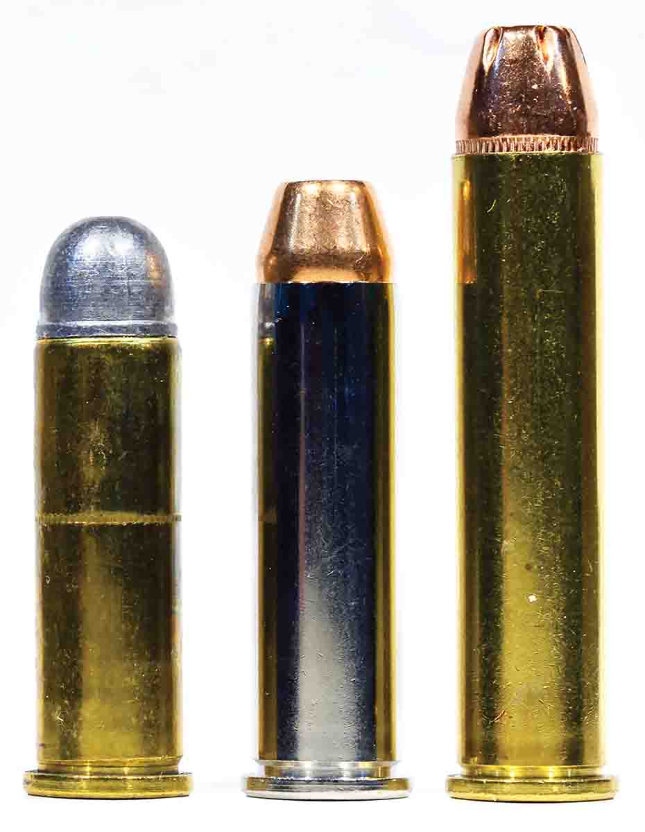 The new 357 Maximum barrel will accommodate (left to right) 38 Special, 357 Magnum and 357 Maximum loads.